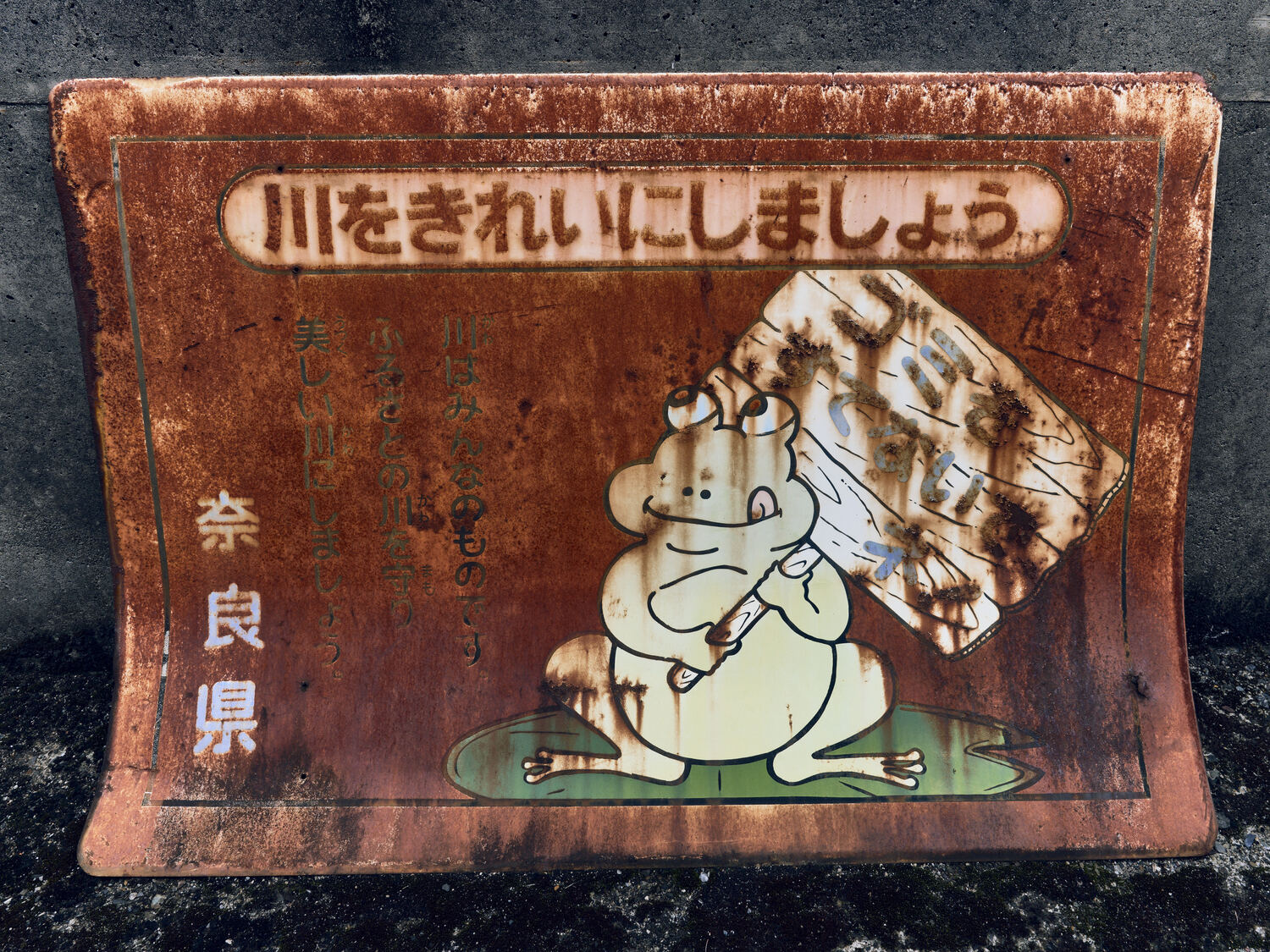 川を守りたい錆びたカエル