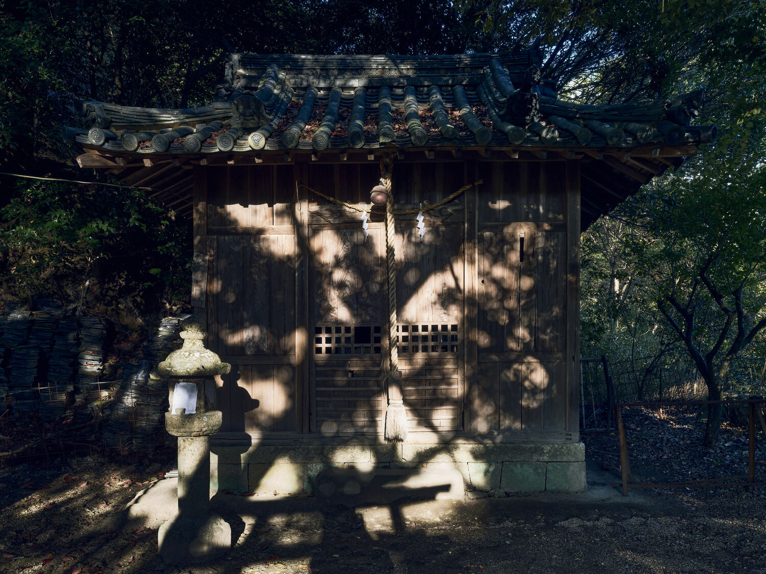 木影が描かれた社